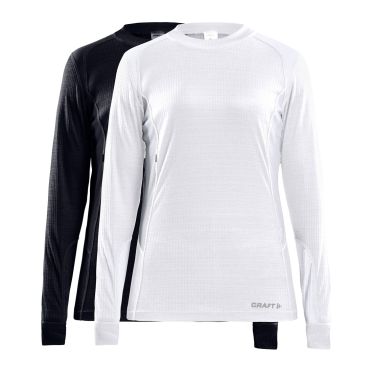 Craft Core Dry Baselayer Unterhemd langarm 2-pack Schwarz/Weiss Damen