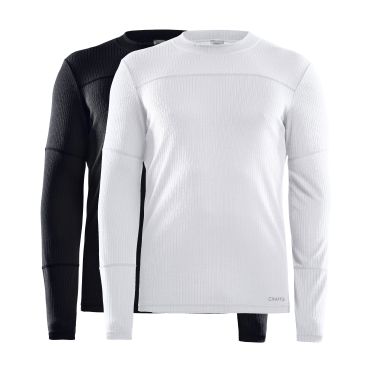 Craft Core Dry Baselayer Unterhemd langarm 2-pack Schwarz/Weiss Herren 