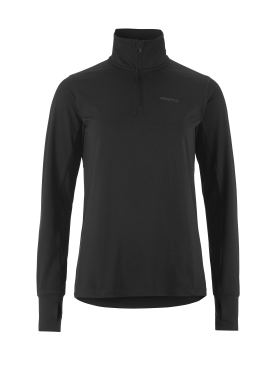 Craft Flow Half-Zip Langarm-Unterhemd Schwarz Damen 