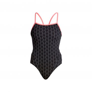 Funkita Night cat Single Strap Badeanzug Damen