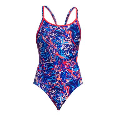 Funkita Mad Cat Diamant Rücken Badeanzug Damen