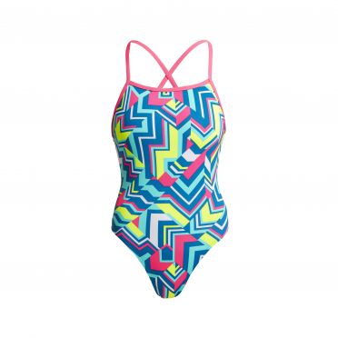 Funkita Cut Lines Tie Me Tight Badeanzug Damen
