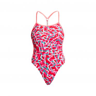 Funkita Red Ribbons Twisted Badeanzug Damen