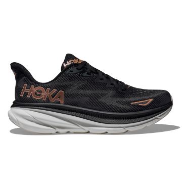 Hoka Clifton 9 Laufschuhe Schwarz/Gold Damen