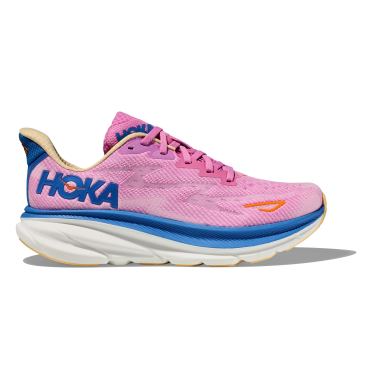Hoka Clifton 9 Laufschuhe Rosa/Blau Damen