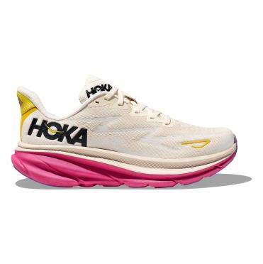 Hoka Clifton 9 Laufschuhe Beige/Lila Damen