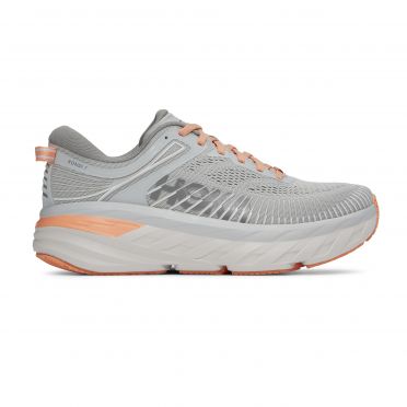 Hoka One One Bondi 7 Laufschuhe Grau/Rosa Damen