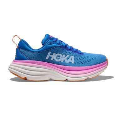 Hoka Bondi 8 Laufschuhe Blau/Rosa Damen 