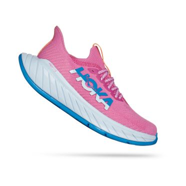 Hoka Carbon X 3 Laufschuhe Rosa/Weiss Damen 