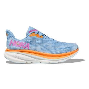 Hoka Clifton 9 Laufschuhe Blau/Orange Damen
