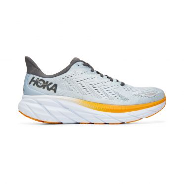 Hoka One One Clifton 8 Laufschuhe hellblau-gelb Herren