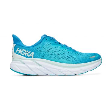 Hoka One One Clifton 8 Laufschuhe hellblau-weiß Herren