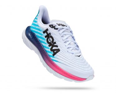 Hoka Mach 5 Laufschuhe Weiss/Blau Herren