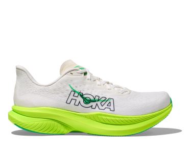 Hoka Mach 6 Laufschuhe White/Neon Lime Herren 
