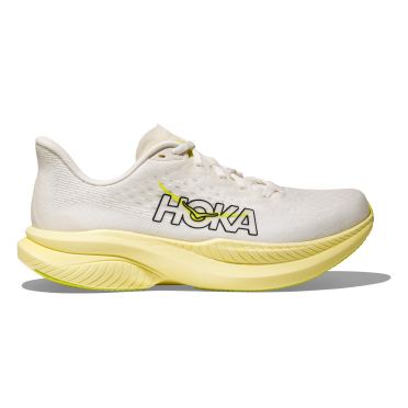 Hoka Mach 6 Laufschuhe White/Neon Hoka Citrus Damen