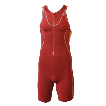 Ironman Trisuit front zip ärmellos Speedflo Rot/Silber Herren