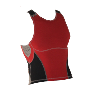 Ironman Tri top ärmellos Olympic Rot/Schwarz Herren