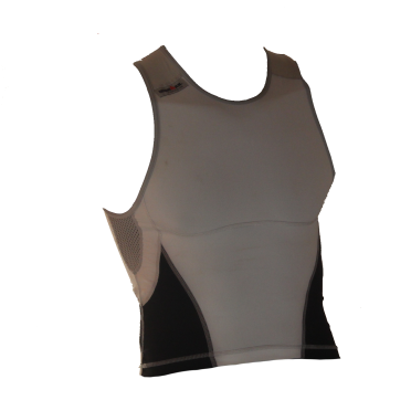 Ironman Tri top ärmellos New Olympic Weiß/Schwarz Herren