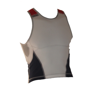 Ironman Tri top ärmellos New Olympic Weiß/Blau Herren 