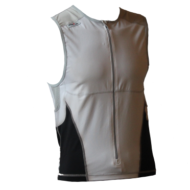 Ironman Tri top front zip ärmellos Bodysuit Weiß/Schwarz Herren 