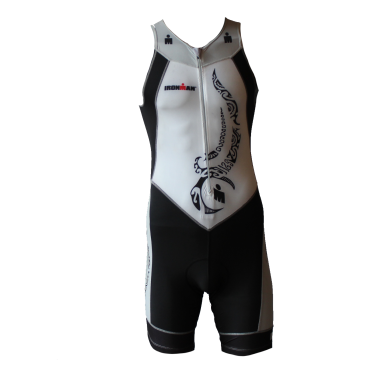 Ironman Trisuit front zip ärmellos Multisport Tattoo Weiß/Schwarz/Silber Herren 