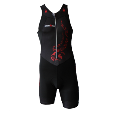 Ironman Trisuit front zip ärmellos Multisport Tattoo Schwarz/Rot Herren