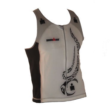 Ironman Tri top front zip ärmellos Multisport Tattoo Weiß/Schwarz/Silber Herren