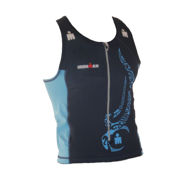 Ironman Tri top front zip ärmellos Multisport Tattoo Blau Herren 