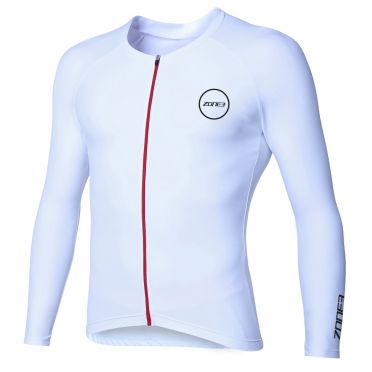 Zone3 Lava Aero Langarm Tri top Weiß Herren