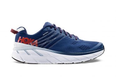Hoka One One Clifton 6 wide Laufschuhe Blau/Weiß Herren