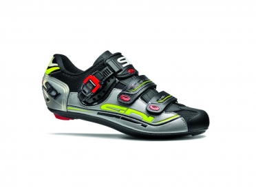 Sidi Genius 7 Rennradschuh Schwarz/Silber/Gelb Herren