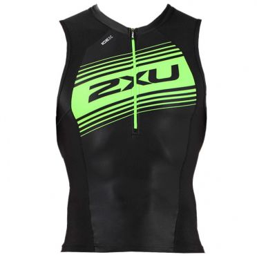 2XU Compression Ärmellos Tri Top Schwarz/Grün Herren