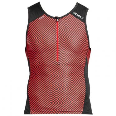 2XU Perform Ärmellos Tri Top Schwarz/Rot Herren
