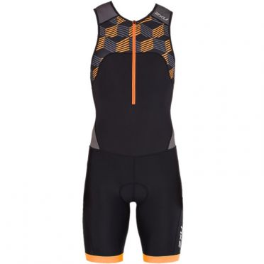 2XU Active Ärmellos Trisuit Schwarz/Orange Herren