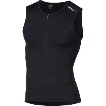 2XU Active Ärmellos Tri Top Schwarz Herren