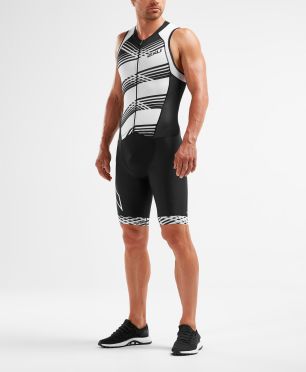 2XU Compression Ärmellos Trisuit Schwarz/Weiß Herren