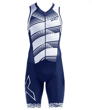 2XU Compression Ärmellos Trisuit Blau/Weiß Herren