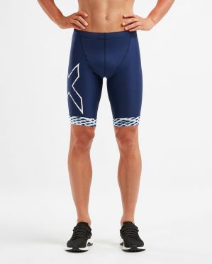 2XU Compression Tri shorts Blau/Weiß Herren