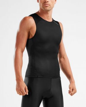 2XU Perform rear zip Ärmellos Tri Top Schwarz Herren