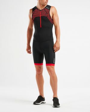 2XU Active Ärmellos Trisuit Schwarz/Rot Herren
