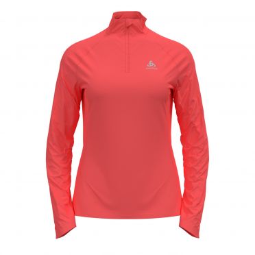 Odlo Essential Ceramiwarm (zip) Laufshirt Langarm Rosa Damen 