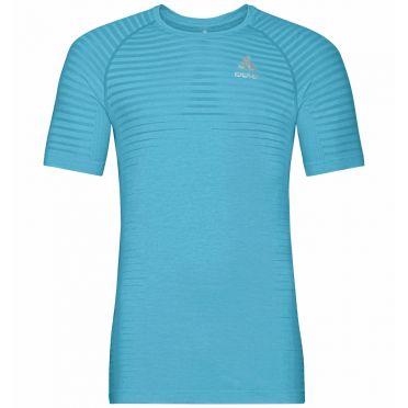 Odlo Essential Seamless Laufshirt Kurzarm Blau Herren