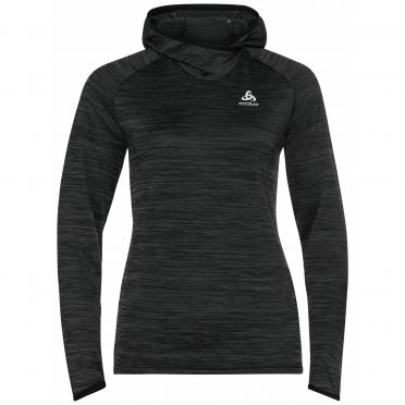 Odlo Run Easy Warm Millennium Element Laufshirt Langarm Schwarz Damen