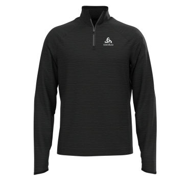 Odlo Run Easy Warm (Zip) Millennium Element Laufshirt Langarm Schwarz Herren