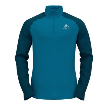 Odlo Zeroweight Ceramiwarm (zip) Laufshirt Langarm Blau Herren