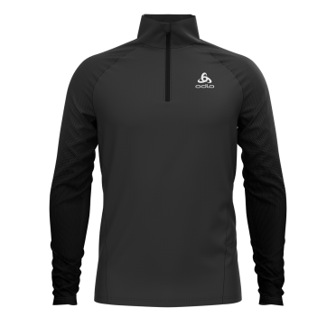 Odlo Zeroweight Ceramiwarm (zip) Laufshirt Langarm Schwarz Herren