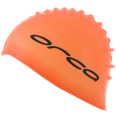 Orca Silicone Badekappe swim cap Orange 