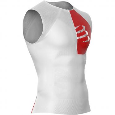 Compressport Postural Ärmellos Compression Tri top Weiß Herren 