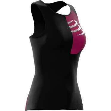 Compressport Postural Ärmellos Compression Tri top Schwarz Damen 