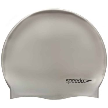  Speedo flache Silikon-Schwimmkappe Silber p12 